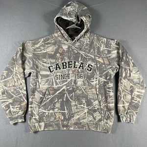 Cabelas Hoodie Mens Large Camouflage Camo Pullover Sweatshirt Outdoors Hunting - Picture 1 of 11