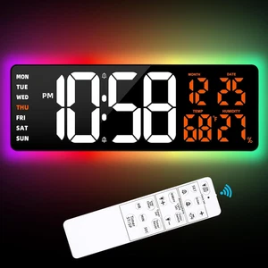 Reloj Digital Pared Grande 17,3 LED Numeros Grandes 8 Farben Temporizador Aula - Bild 1 von 12