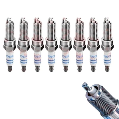FOR JAGUAR XF S TYPE XJ XFR XJR XK8 XKR 4.2 BOSCH IRDIUM SPARK PLUGS x8 C2A1535 - Image 1 of 3