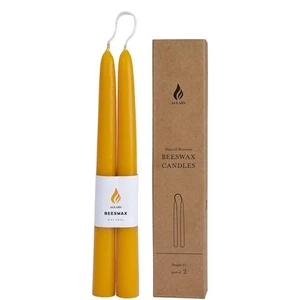 2 PIEZAS Velas Cónicas de Cera de Abejas, 9" Velas Naturales Hechas a Mano, Goteo y Ahumado... - Imagen 1 de 7