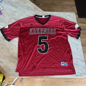 Camiseta de fútbol americano universitario vintage edición del equipo Russell Arkansas Razorbacks #5 - Imagen 1 de 12