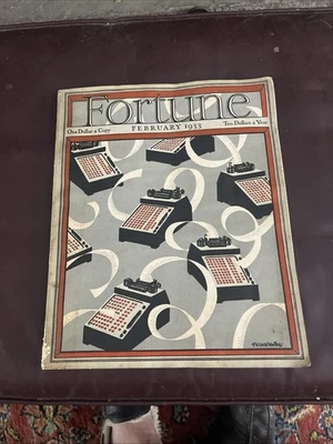 Fortune Magazine February 1933 Cigar Band Insert Vintage Ads Packard Chevy IBM - Image 1 of 4