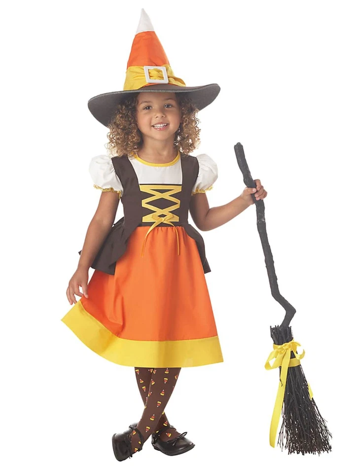 Vestido Disfraz Halloween Bruja Maíz Caramelo Dulce Golosina Niñas Pequeñas 3T-4T Foto 1 de 3