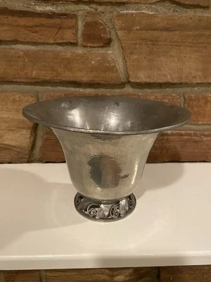 Rare Vintage Art Nouveau Nekrassoff Signed Hand Hammered Pewter Bowl Hallmarked - Image 1 of 4