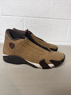 Air Jordan 14 复古冬季棕色黑色麂皮绒 (DO9406-200) 尺码 10.5 — 第 1/4 张图片