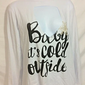 Camiseta Baby It's Cold Outside Talla XL Mangas Largas Envejecimiento Envío Gratis NUEVA - Imagen 1 de 4