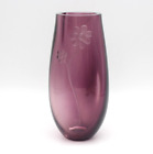 schwere purpurne Glas Vase signiert handgearbeitet berfang