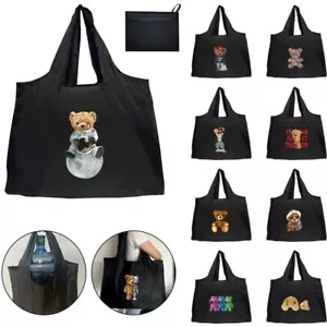 XL Large Reusable Foldable Ladies Shopping Bag Eco Tote Handbag Fold Away Bags - Picture 1 of 32