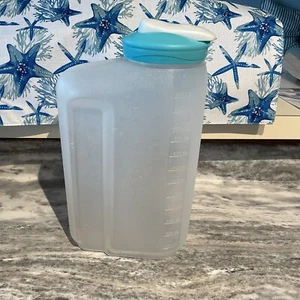 2.75 QT RUBBERMAID SERVIN SAVER TEAL BLUE / GREEN FLIP TOP DRINK CONTAINER JUG - Picture 1 of 7