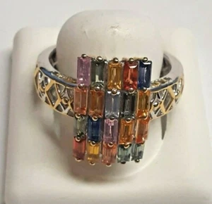 Muliticolored Gems En Vogue Sterling Silver 925 Cast in India and ENDED IN Ca - Picture 1 of 7