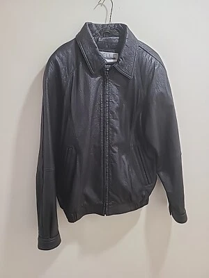 Wilsons Pelle Studio мужской размер M кожаный Bomber куртка черное пальто. Слегка б/у - Изображение 1 из 4