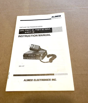 Transceptor silencioso Alinco DR-110T/E -410T/E 112T/E/EM manual de instrucciones VHF/UHF FM Foto 1 de 2