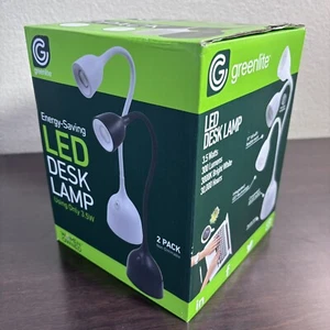 Gift 🎁 New Greenlite Energy Saving LED Desk Lamps (White) - 2 Pack - Picture 1 of 11