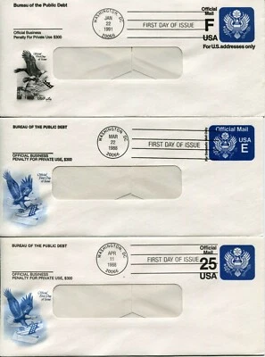  USA Official Mail FDC First Day of Issue Cover Collection Stationery Envelopes - Image 1 of 3