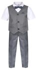 Baby Boys Toddler Suits Grey 5 Piece Boys Wedding Suit Page Boy Party Prom