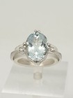 Anello in oro bianco 18 Kt 750 acquamarina 3 ct diamanti 0,02 ct -41/VV-