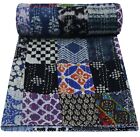 Vintage Kantha Quilt Assorted Patchwork Throw Bohemian Bedspread Twin Size 