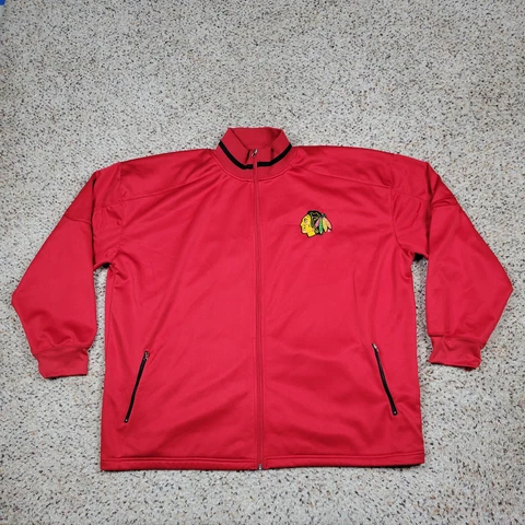 Chicago Blackhawks Jacket Mens 4XL XXXXL Red Hockey NHL Majestic Zip Sweatshirt Cover