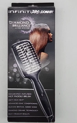 Conair Infiniti PRO Diamond Brilliance Hot Paddle Brush Black 400 degrees - Image 1 of 4