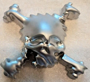 Oakley Silver 3d Scatter Skull Sticker Decal Large - Picture 1 of 5