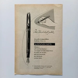 1954 Soennecken Füllhalter Fountain Pen Werbung Werbeanzeige Reklame Advertising - Picture 1 of 1