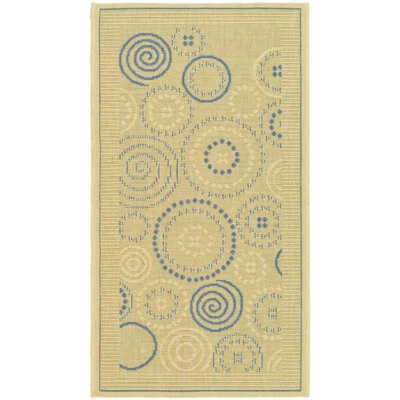 Alfombra SAFAVIEH Exterior CY1906-3101 Patio Natural/Azul Foto 1 de 4
