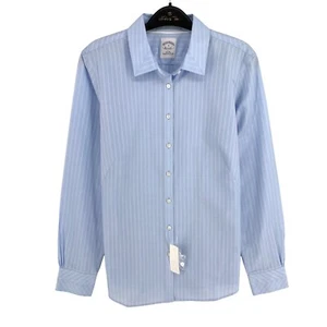 Brooks Brothers Blue Striped Fitted Cotton Shirt Size EU 38/40 UK 12/14 US 10 - Picture 1 of 8