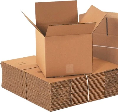 6 x 5 x 5 Shipping Boxes Moving Boxes Corrugated Kraft 50/Bundle 50/Pack - Image 1 of 3
