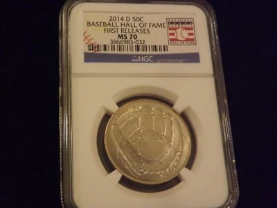 2014-D   50c  Baseball Hall Of Fame   Early Releases      NGC  MS 70 - Image 1 of 2