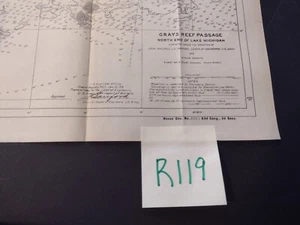 1913 Grays Reef Passage Lake Michigan Channel Hoja Sur Ejército Mapa de Ingeniería - Imagen 1 de 3