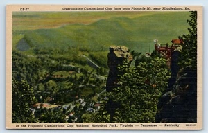 Postal con vistas a Cumberland Falls Pinnacle Mountain Middlesboro Kentucky - Imagen 1 de 2
