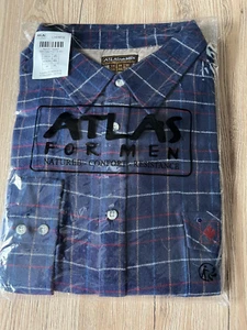 Atlas for men Flanellhemd Dunkelblau mit Streifen in 4XL - NEU + OVP!! - Bild 1 von 1