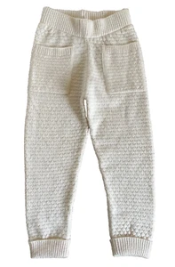 Zara Kids Size 11-12 Girl's Ivory Color Knit Pull-On Sweater Pants - Picture 1 of 5