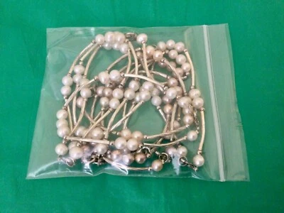 (Lote de 10) Pulseras de clip de 6 pulgadas con perlas naturales de agua dulce y cuentas de plástico Foto 1 de 3