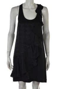 Ali Ro Womens Dress Size 4 Black Printed Shift Knee Length Sleeveless Silk - Picture 1 of 5