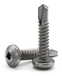 #8 Self Drilling Screws 410 Stainless Steel Square Drive Pan Head - Select Size - Picture 1 of 3