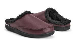 MUK LUKS Herren Kunstleder Clog Hausschuhe braun kleine Größe 8-9 neu schneller Versand - Bild 1 von 8