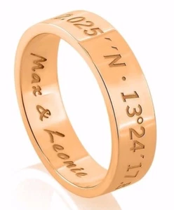 Anillos con texto deseado, prueba de amor, anillos de amistad, anillos chapados en oro rosa - Imagen 1 de 2