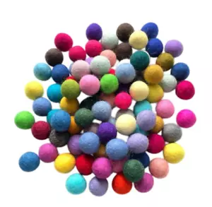 1" Felted Wool Balls-Mixed Colors-85 Pieces - Picture 1 of 5