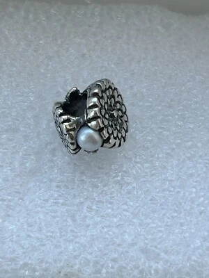 Genuine Sterling Silver TROLLBEADS CALENDULA OF OCTOBER WITH PEARL. New + BOX - Image 1 of 3