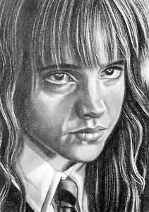 ORIGINAL ACEO sketch card HARRY POTTER Emma Watson HERMIONE