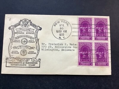 ICOLLECTZONE US FDC USA Scott # 854 Block Goldman  Cachet VF Cover - Image 1 of 2