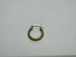 10K Yellow Gold Ladies Men's Hoop Single Earring, 0.73g, 16mm - Picture 1 of 10