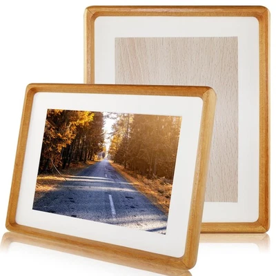 6x8 Wooden Picture Frame Set of 2, Display Pictures 5x7 with Mat or 6x8 Witho... - Image 1 of 4