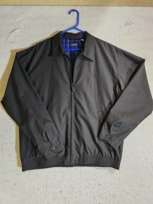 Vintage Chaps Ralph Lauren Cotton Jacket Black Mens Size Lg Full Zip Crest Logo - Image 1 of 4