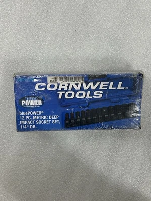 Cornwell bluePOWER CBPI1LM 12 Pc Metric Deep Impact Socket Set 1/4″ NEW Sealed - Image 1 of 2