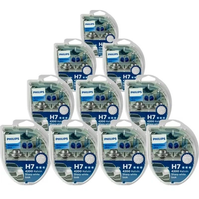 10x Philips WhiteVision ultra DuoBox H7 + W5W 55W 12V Halogen Glühlampen - Bild 1 von 4