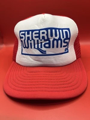 De Colección Sherwin Williams Pintores Camionero Gorra Sombrero SnapBack Rojo/Blanco Foto 1 de 4