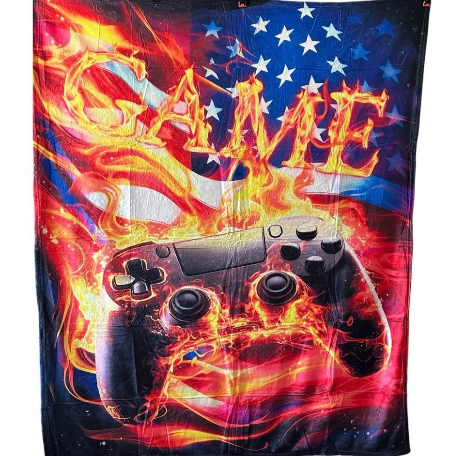 Game Fire USA Flag Gamer Manta 50x60 Suave Polar Controlador de Juegos Foto 1 de 1