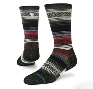 Stance Mid Wolle Crew Socken schwarz rot Streifen Merino Herren Medium 6-8,5 Wandern Neu mit Etikett - Bild 1 von 5